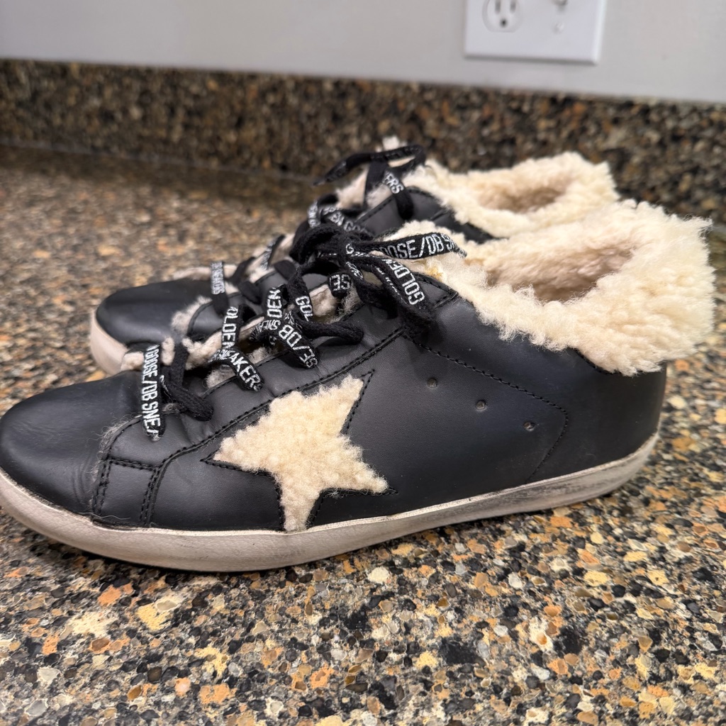 Golden Goose Black And Cream Athletic Shoes Ladies.Size 38